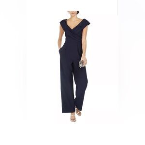 Vince Camuto Navy Off-Shoulder Wide-Leg Jumpsuit